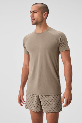 Alo Yoga Triumph Raglan Tee - Gravel in Saudi Arabia
