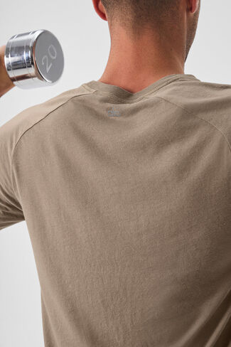 Alo Yoga Triumph Raglan Tee - Gravel in Saudi Arabia