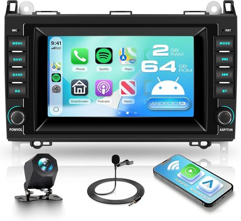 7-Inch Car Stereo for Mercedes-Benz Sprinter W906 (2006-2016), Android 13.0 Touchscreen Car Radio 2GB+64GB | CarPlay&Android Auto | Factory Steering Wheel Control in Saudi Arabia