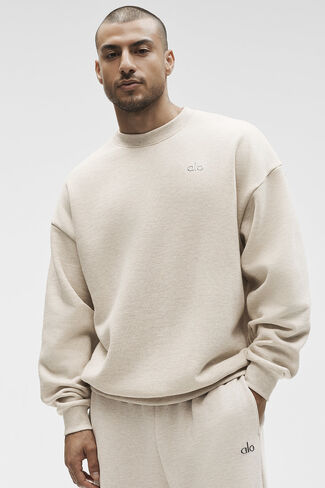 Alo Yoga Accolade Crew Neck Pullover - Oatmeal Heather in Saudi Arabia