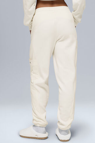 Alo Yoga Polar Fleece Wintry Mix Pant - Ivory in Saudi Arabia