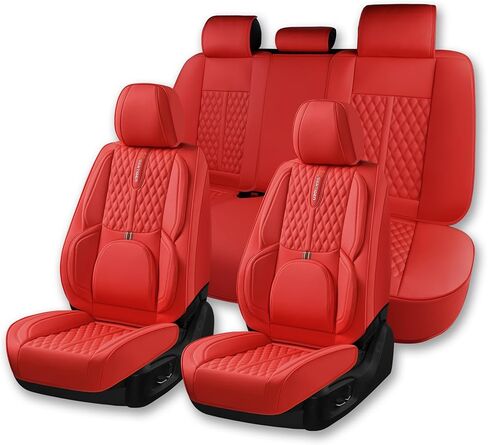 for Toyota Corolla 2000-2025 Car Seat Covers, Middle Gray Car Seat Covers, PU Leather, 5 Piece Full Set, with Lumbar Support, Waterproof, Beautify Interior in Saudi Arabia
