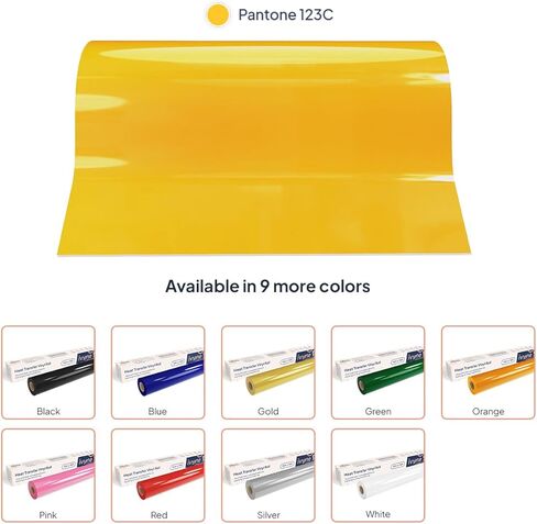 iVyne، لفافة فينيل نقل الحرارة HTV، حديد على صفائح الفينيل للكريكات، فينيل ضغط حراري للقمصان والقبعات والمشاريع الحرفية، 12 بوصة × 15 قدم، لفافة فينيل HTV بيضاء، أسود in Kuwait