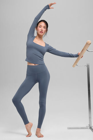 Alo Yoga ALO Softsculpt Precision Long Sleeve - Bluestone in Saudi Arabia