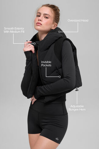 Alo Yoga Fast Lane Puffer Vest - Black in Saudi Arabia