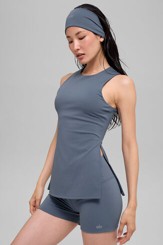 Alo Yoga ALO Softsculpt Precision Full Length Bra Tank - Bluestone in Saudi Arabia