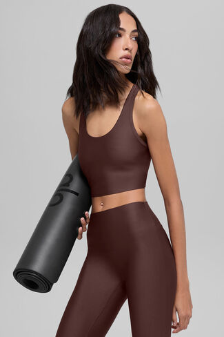Alo Yoga Airlift Super Sleek Bra Tank - Brownstone in Kuwait
