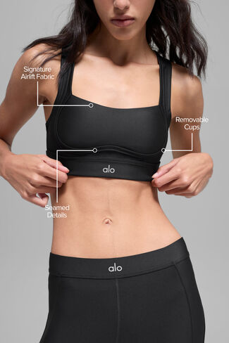 Alo Yoga Airlift Ignite Bra - Black in Saudi Arabia