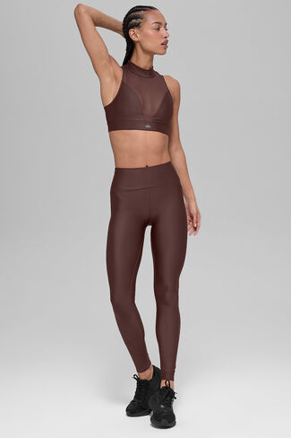 حمالة صدر Alo Yoga Airlift Mesh Infatuation - بني حجري in Kuwait