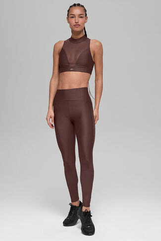 حمالة صدر Alo Yoga Airlift Mesh Infatuation - بني حجري in Kuwait