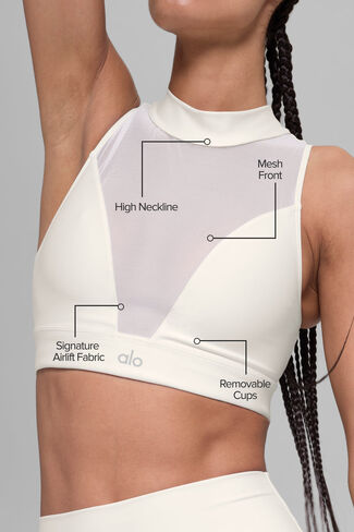 حمالة صدر من Alo Yoga Airlift Mesh Infatuation - عاجي in Kuwait