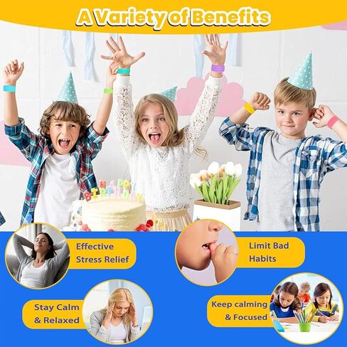 Fidget Toys Slap Bracelets for Kids Adults, 6 Pack Textured Silicone Autism Sensory Toys for ADHD Special Needs, Anxiety Stress Relief Items for Adults Office Desk, Travel Classroom Rewards Must Haves in Saudi Arabia