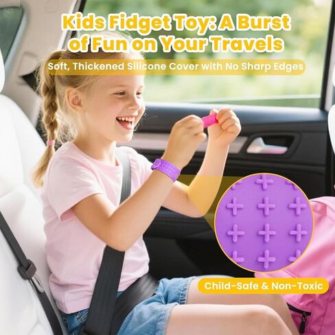 Fidget Toys Slap Bracelets for Kids Adults, 6 Pack Textured Silicone Autism Sensory Toys for ADHD Special Needs, Anxiety Stress Relief Items for Adults Office Desk, Travel Classroom Rewards Must Haves in Saudi Arabia