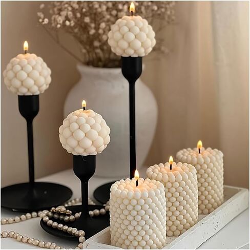 Silicone Candle Molds, 3D Bubble Sphere Silicone Molds, Cozy Atmosphere Design, Colorless, BPA Free, Silicone Molds for Candle Making, DIY, Resin, Wax, Soap, Clay, Chocolate Etc in Saudi Arabia