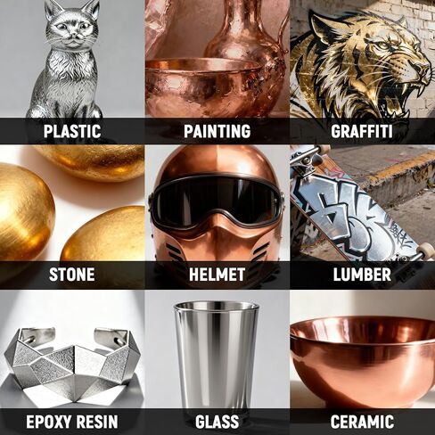 Chrome Airbrush Paint - 5 Colors, Ready-to-Use Alcohol-Based Metallic Airbrush Paint Set for Metal, Plastic Model, DIY Crafts, and Resin Projects - 5 x 30ml Bottles in Saudi Arabia