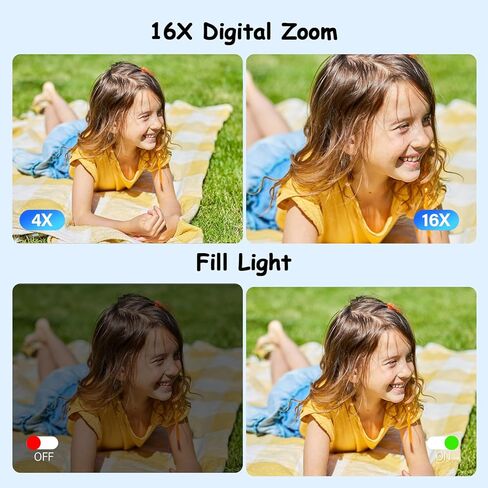كاميرا JDZ الرقمية، كاميرا 4K Ultra HD Point and Shoot مع تكبير 16X، مضادة للاهتزاز، كاميرا تسجيل فيديو محمولة مع بطاقة SD سعة 32 جيجابايت للمراهقات والأولاد والبنات، وردي in Saudi Arabia