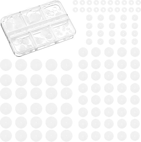 120 Pcs Silicone Earring Backs Stoppers for Piercings, 3/5/7/9 mm Clear Silicone Earrings Backs Disc for Earrings Ear Piercing Discs Earlobe Support Patches for Piercing Bump in Saudi Arabia