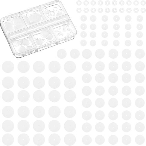 120 Pcs Silicone Earring Backs Stoppers for Piercings, 3/5/7/9 mm Clear Silicone Earrings Backs Disc for Earrings Ear Piercing Discs Earlobe Support Patches for Piercing Bump in Saudi Arabia