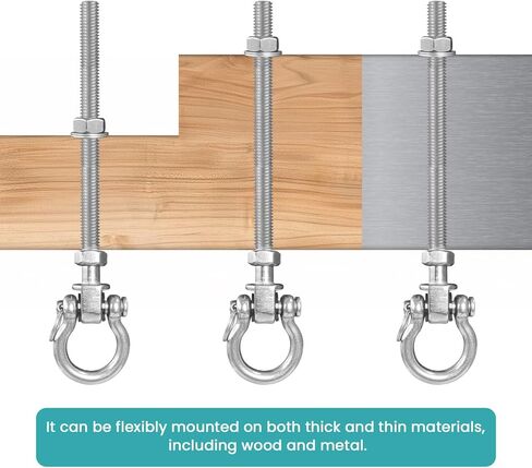 Swing Set Hardware Heavy Duty Hook with Silent Bearings - Set of 2 Stainless Steel 304 Products for Sood and Metal Beams, Ideal for Hanging Hammocks, Yoga Swings, Porches in Saudi Arabia