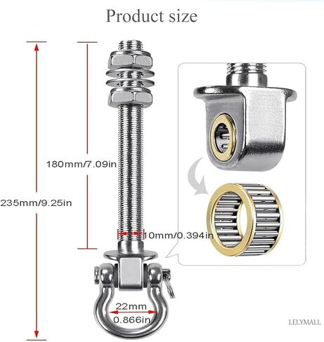 Swing Set Hardware Heavy Duty Hook with Silent Bearings - Set of 2 Stainless Steel 304 Products for Sood and Metal Beams, Ideal for Hanging Hammocks, Yoga Swings, Porches in Saudi Arabia