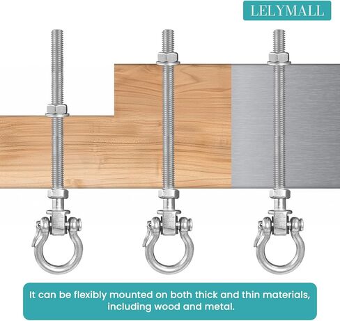 Swing Set Hardware Heavy Duty Hook with Silent Bearings - Set of 2 Stainless Steel 304 Products for Sood and Metal Beams, Ideal for Hanging Hammocks, Yoga Swings, Porches in Saudi Arabia