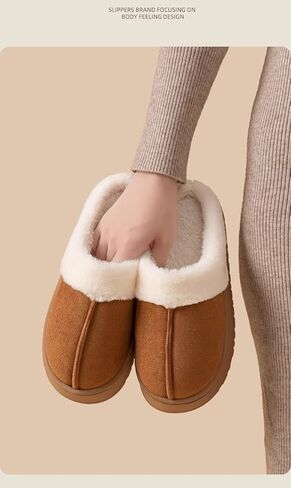 Women's Fuzzy Memory Foam Slippers Fluffy Winter House Shoes,Anti-Skid house slippers Indoor and Outdoor in Kuwait