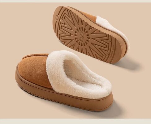 Women's Fuzzy Memory Foam Slippers Fluffy Winter House Shoes,Anti-Skid house slippers Indoor and Outdoor in Kuwait