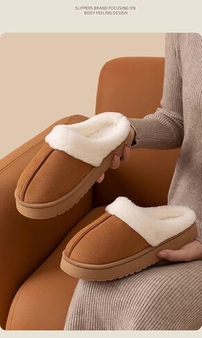 Women's Fuzzy Memory Foam Slippers Fluffy Winter House Shoes,Anti-Skid house slippers Indoor and Outdoor in Kuwait