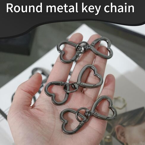 WTYONZEL 6Set Swivel Clasp Clip,Heart Shape Metal Double Opening Key Chain Clip,Swivel Spring Snap Hooks for Jewelry Clasps,DIY Crafts,Lanyard Making(Gold) in Kuwait