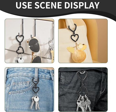 WTYONZEL 6Set Swivel Clasp Clip,Heart Shape Metal Double Opening Key Chain Clip,Swivel Spring Snap Hooks for Jewelry Clasps,DIY Crafts,Lanyard Making(Gold) in Kuwait