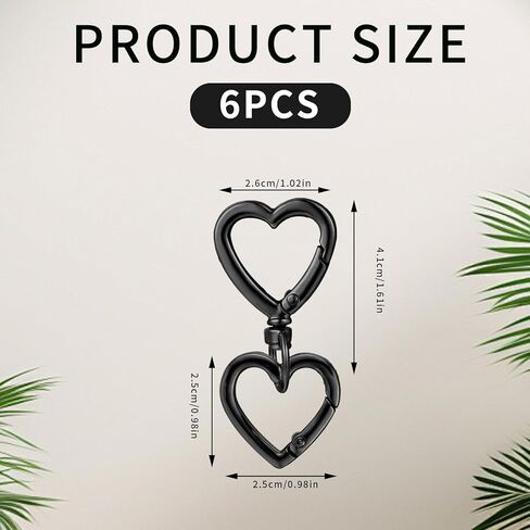 WTYONZEL 6Set Swivel Clasp Clip,Heart Shape Metal Double Opening Key Chain Clip,Swivel Spring Snap Hooks for Jewelry Clasps,DIY Crafts,Lanyard Making(Gold) in Kuwait