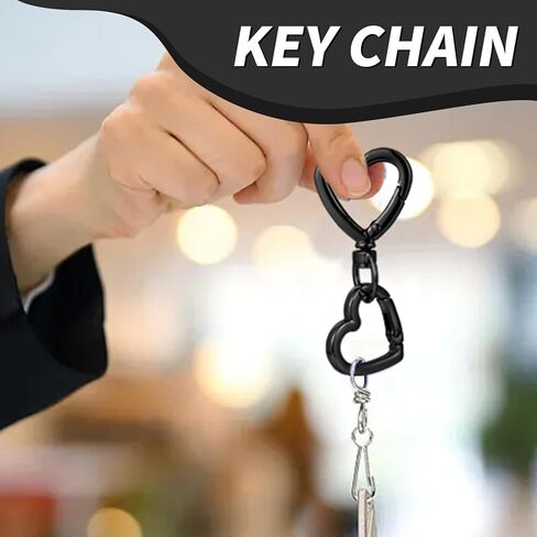 WTYONZEL 6Set Swivel Clasp Clip,Heart Shape Metal Double Opening Key Chain Clip,Swivel Spring Snap Hooks for Jewelry Clasps,DIY Crafts,Lanyard Making(Gold) in Kuwait