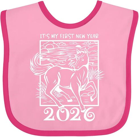 Inktastic My Fist New Year 2026 Horse Baby Bib in Saudi Arabia