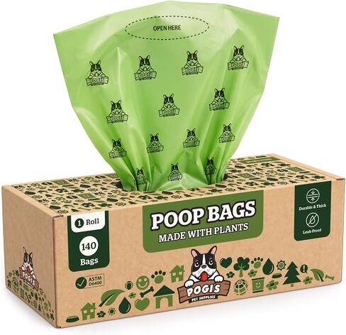 Pogi's Compostable Poop Bags for Home & Yard – Leak-Proof, Extra-Large, Made with Plants (Single Roll, 300-Count) in Saudi Arabia