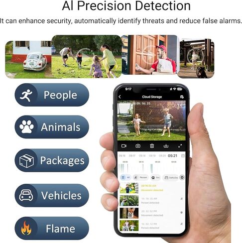 Rraycom 5G/2.4Ghz WiFi Security Cameras Wireless Outdoor, 2K Battery Powered Cameras for Home Security with AI Motion Detection,Spotlight,Color Night Vision,2-Way Audio,Waterproof,Work w Alexa in Saudi Arabia