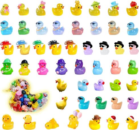 100 Pack Multicolor Mini Resin Ducks,Tiny Ducks for Miniature Garden Fairy Garden Dollhouse Potted Decoration, Little Ducks Figures for Hide and Seek Games, and Creative DIY in Saudi Arabia