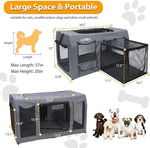 2 في 1 في 1 دوج دوب ، القطط الكبيرة للقطط مع منطقة صغيرة صندوق ، 39 '' Puppy Pet Playpen indoor/ourdoor cats مغلق ، كينيل قفص Cat Dog Tent Crate ، Portable Playpen for Hitten ، Play Play Pen in Kuwait