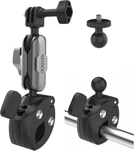 Osmo Nano Action 6 Motorcycle Bike Handlebar Mount, Magnetic Quick Release Heavy Duty Super Clamp Roll Bar/Tube/Pipe/Rail/Flex Jaw Gripper for DJI Nano Osmo 6 Mounts Accessories in Kuwait