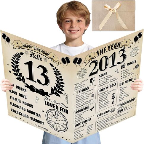 Large 16th Birthday Cards for Boys Girls, Vintage 2010 Happy 16th Birthday Greeting Card with Envelope Jumbo Sixteen Guest Book Hello 16 Decorations Gifts Party Supplies in Saudi Arabia