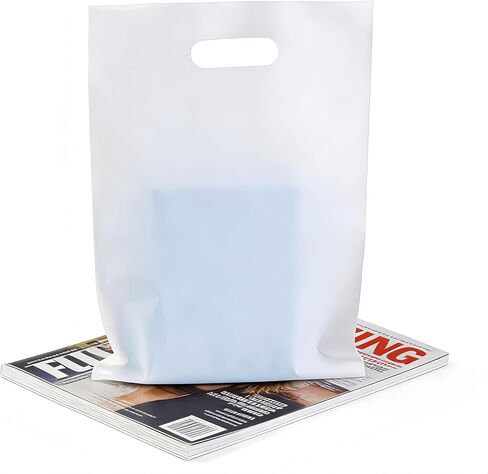 zzwjhpak 20 PCS Small White Gift Bags, 12"x15" Merchandise Bags for Small Businesses, Goodie Bags Party Favor Bags for Kids, Treat Bag Retail Bag with Handle for Kids Birthday, Christmas in Kuwait