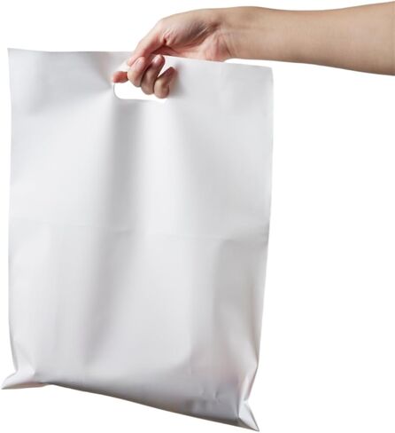 zzwjhpak 20 PCS Small White Gift Bags, 12"x15" Merchandise Bags for Small Businesses, Goodie Bags Party Favor Bags for Kids, Treat Bag Retail Bag with Handle for Kids Birthday, Christmas in Kuwait