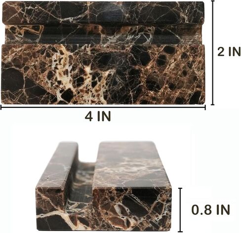 Marble Business Card Holder for Desk, Brown Card Display Stand, 25 Cards Capacity in Saudi Arabia