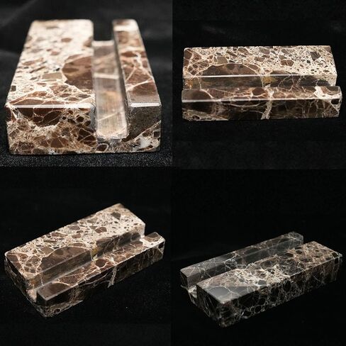 Marble Business Card Holder for Desk, Brown Card Display Stand, 25 Cards Capacity in Saudi Arabia