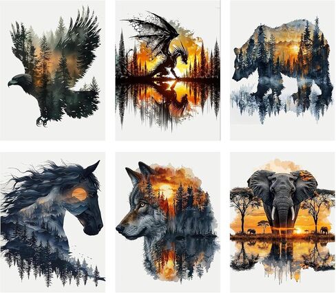 6 Pack Inspirational Diamond Painting Kits for Adults, Diamond Art Kits for Adults, DIY 5D Diamond Painting Kits for Beginners Home Wall Decor 12x16inch in Saudi Arabia