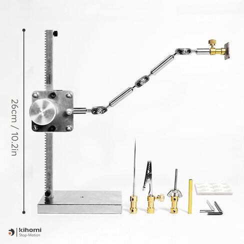 Stop Motion Animation Winder Rig System with Vertical & Horizontal Rails, Stop Motion Armature Kit for Animators, Photography, Claymation and Creative Projects, Includes 5 Connectors (26cm) in Kuwait
