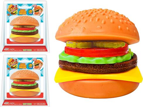 JA-RU Foodie Fusion Play Burger Deluxe Squishy Toy (1 Pack) Smushy Make Your own Patty. Squish Grilled Food Toys for Kids, Teen, & Adult. Stretchy Therapy Stress Relief Fidget Party Favor. 6723-1 in Saudi Arabia