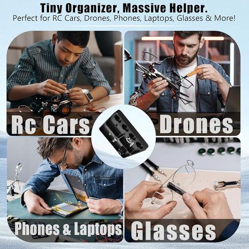 صينية أدوات المغناطيس علبة سبيكة الألومنيوم مع حامل الأدوات RC Prapies Fixing لسيارات RC 1/10 ، الطائرات بدون طيار ، الهاتف ، الكمبيوتر ، النظارات ، مربع تخزين منظم مضاد للخسارة إلكتروني متعدد الأجزاء （Wathet） in Saudi Arabia