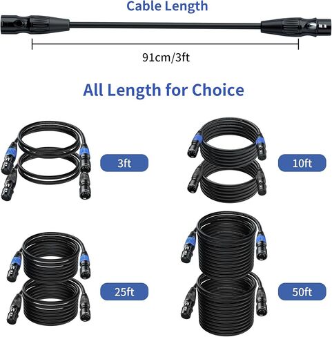 SMALL-EYE 5 Pin DMX Cable 3 ft 4 Pack – 4-Core Male to Female Stage Lighting DMX512 Cable (3') in Saudi Arabia