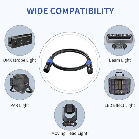 SMALL-EYE 5 Pin DMX Cable 3 ft 4 Pack – 4-Core Male to Female Stage Lighting DMX512 Cable (3') in Saudi Arabia