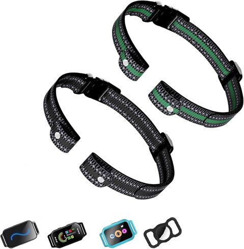 Aikko Professional-Grade Replacement Strap for Electronic Dog Collars - Adjustable Shock/Bark Training Collar Band with Secure Buckle, Compatible with Most E-Collar Systems (Purple & Green) in Saudi Arabia